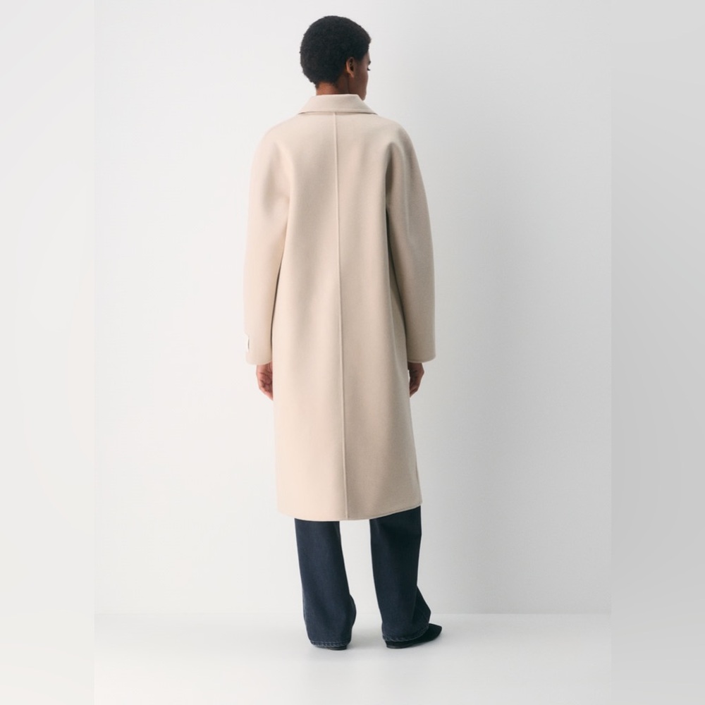 NWT - Aritzia The Slouch™ Double-Faced Coat - Luxe (Re)Wool Marcona Beige Small - Picture 5 of 12